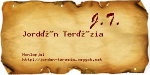 Jordán Terézia névjegykártya